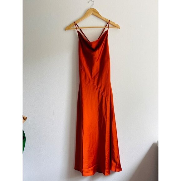 Show Me Your Mumu Verona Cowl Neck Burnt Orange Sz S - Picture 2 of 14